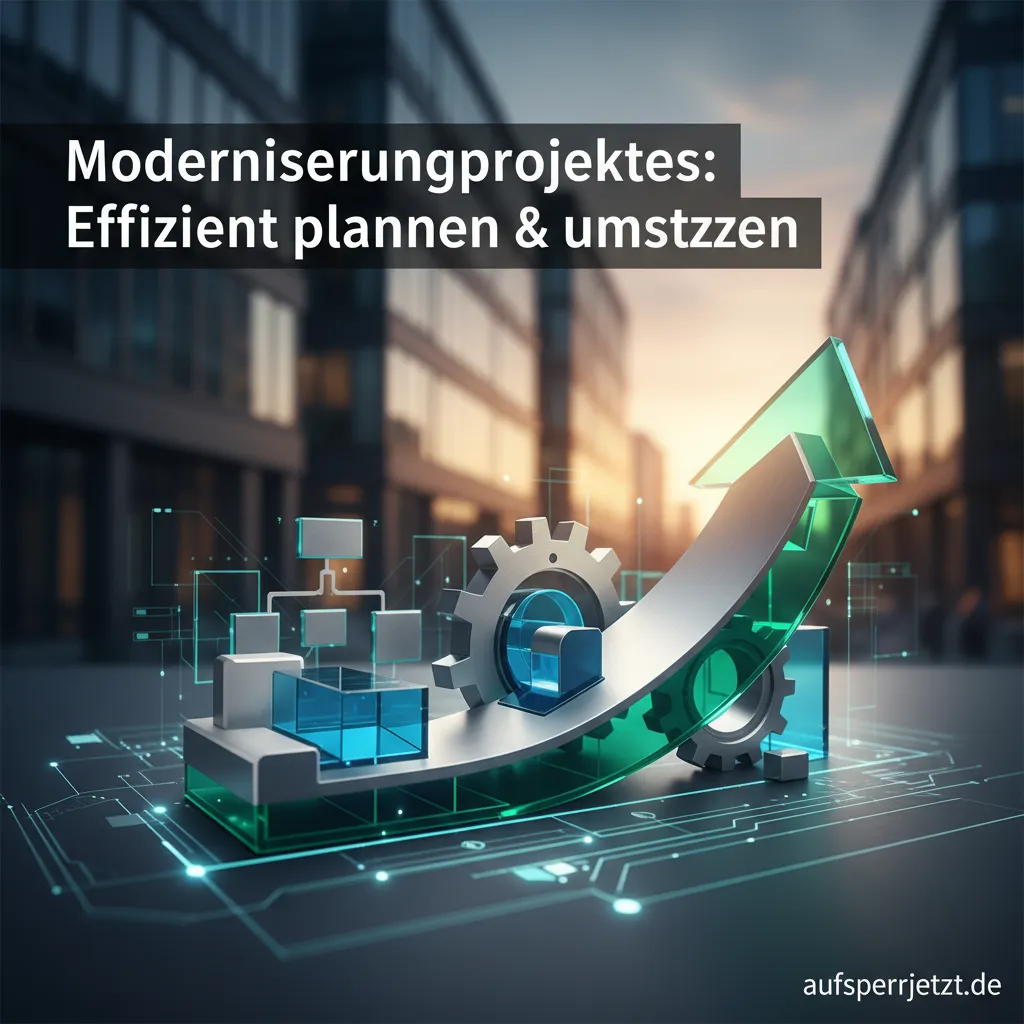 Bauplan und Werkzeuge für ein Modernisierungsprojekt