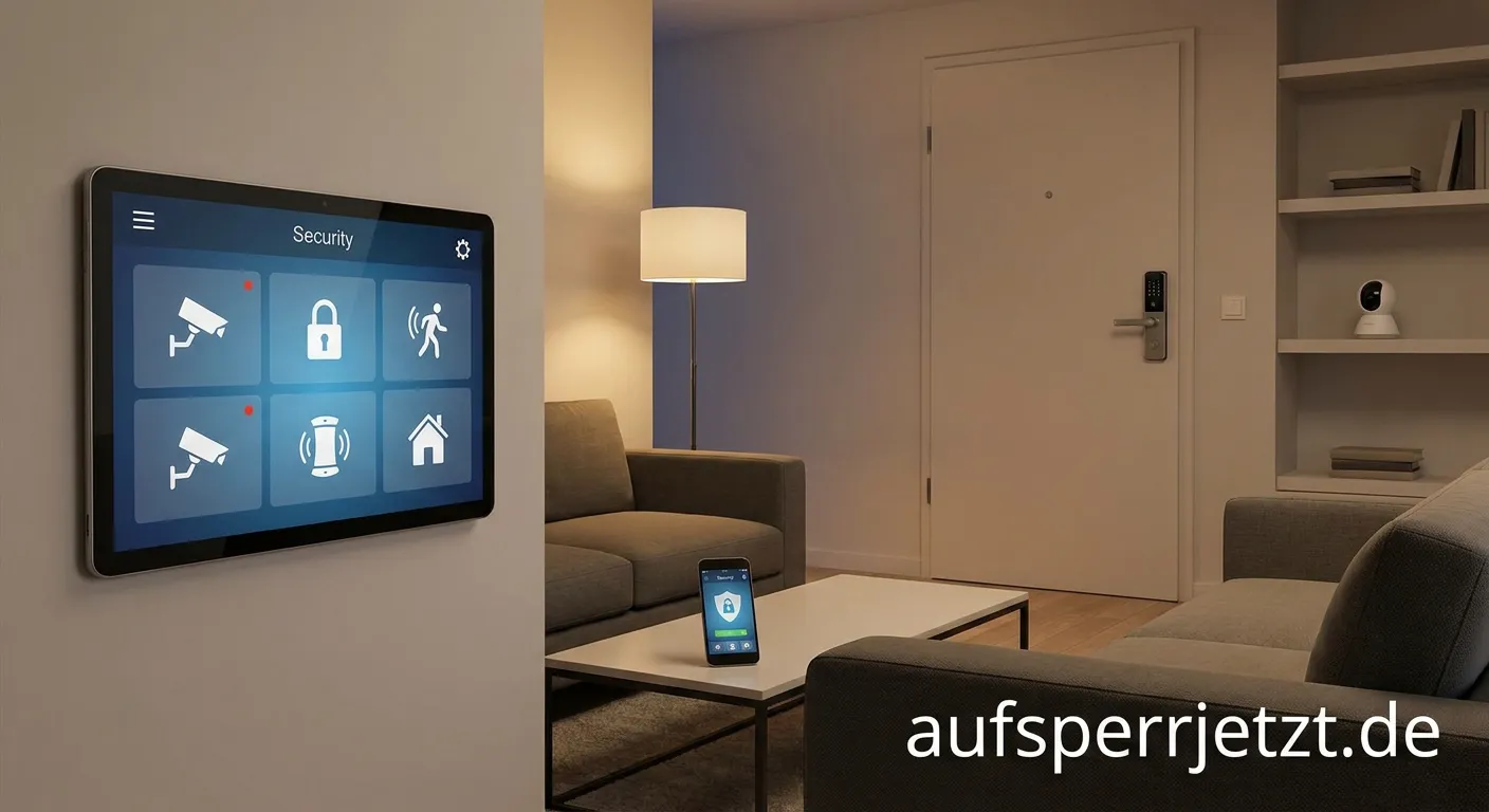 Einbruchschutz durch Smart Home Technologie und Sicherheitskameras im Haus.