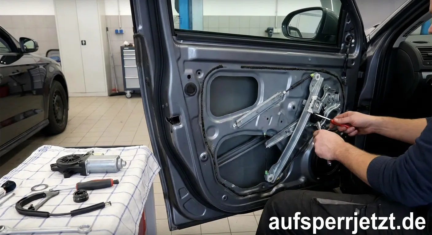 Fensterheber Mechanismus im Auto Detailaufnahme