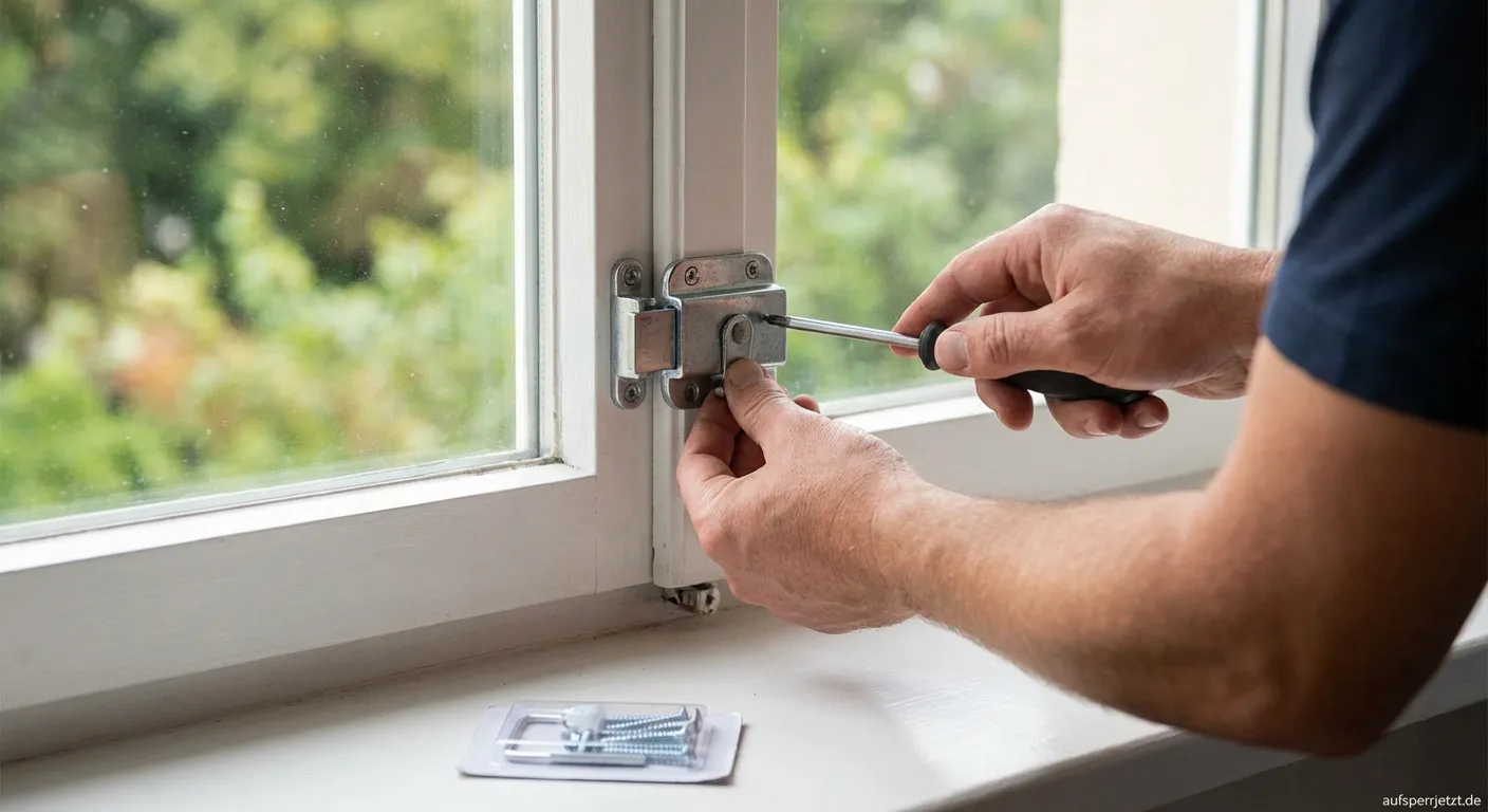 Montierter Fensterzusatz an einem weißen Kunststofffenster