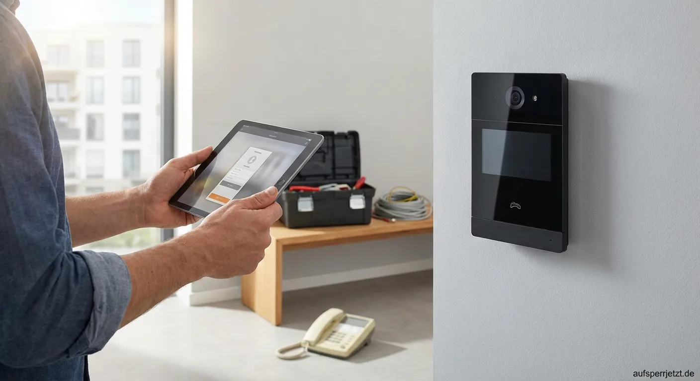 Moderne Gegensprechanlage mit Video-Funktion an der Haustür