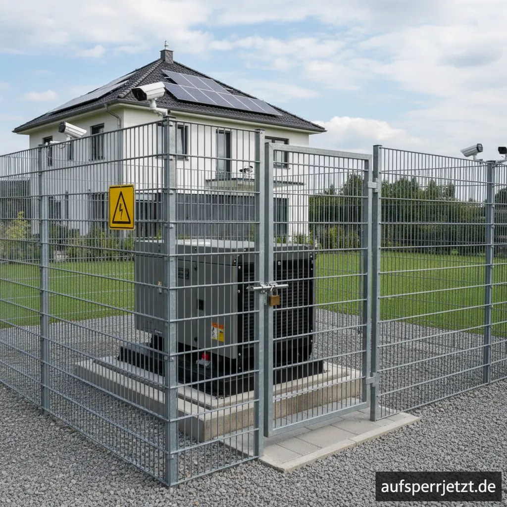 Ein abgedeckter Generator steht sicher im Freien.