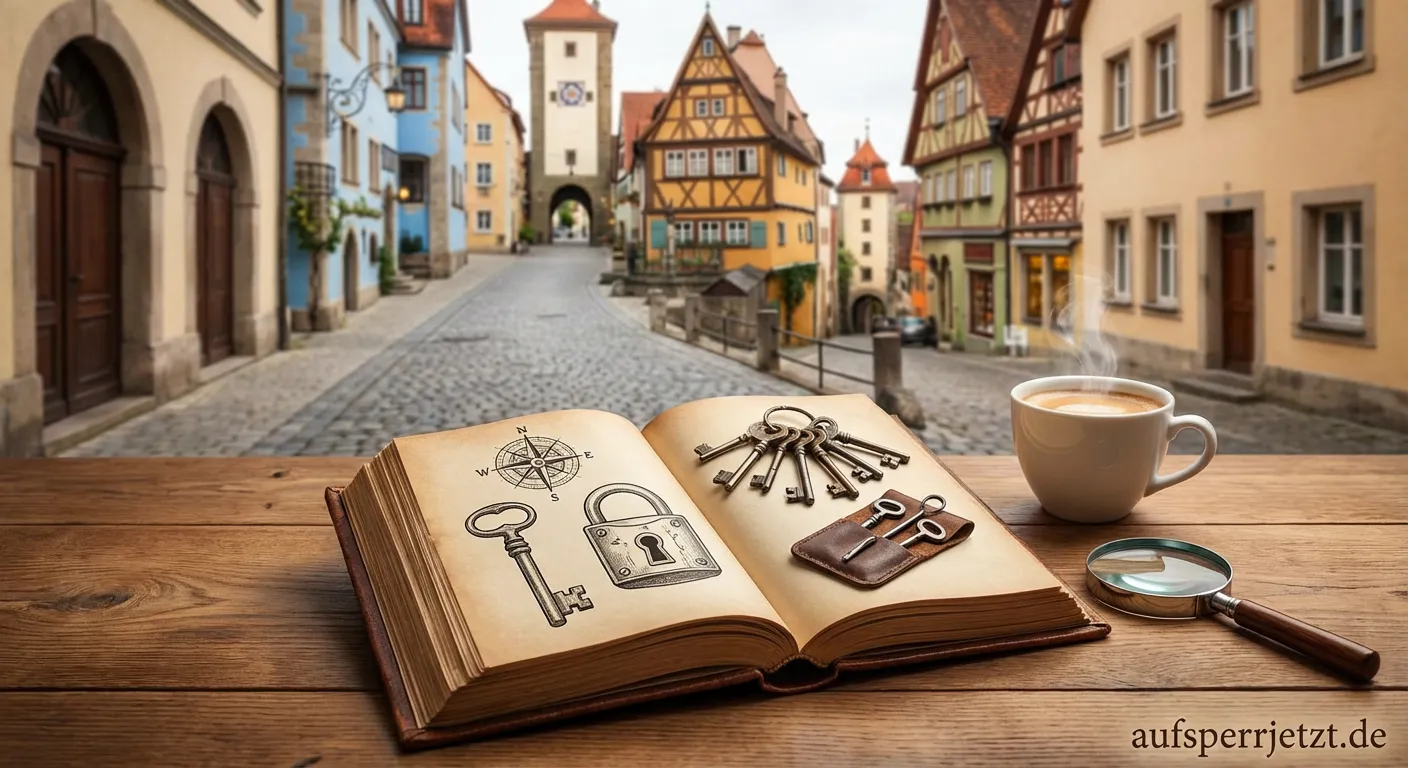 Schlüsseldienst Monteur öffnet eine Wohnungstür in einem Münchener Altbau