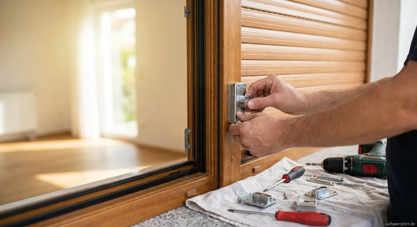 Montage einer Rollladensicherung am Fensterrahmen