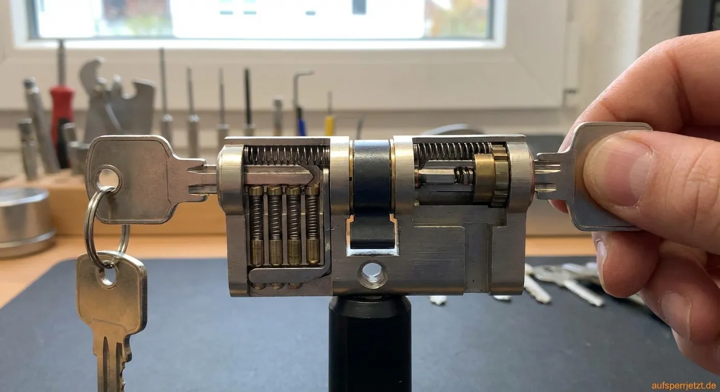 Profilzylinder mit Not- und Gefahrenfunktion und passendem Schlüssel