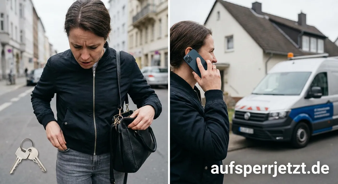 Person sucht nach verlorenem Schlüssel in Tasche