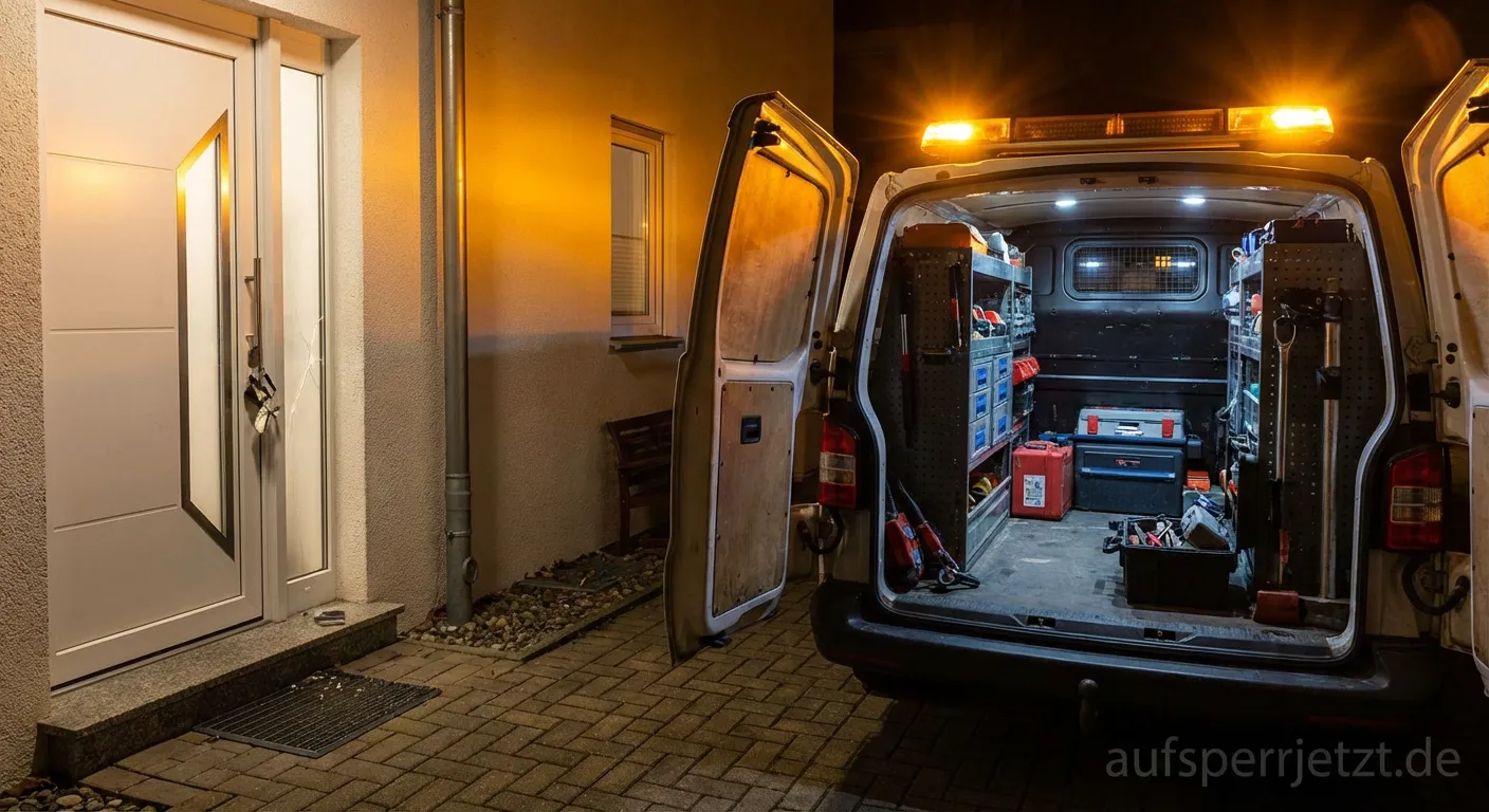 Schlüsseldienst Notdienst Monteur öffnet fachgerecht eine verschlossene Haustür