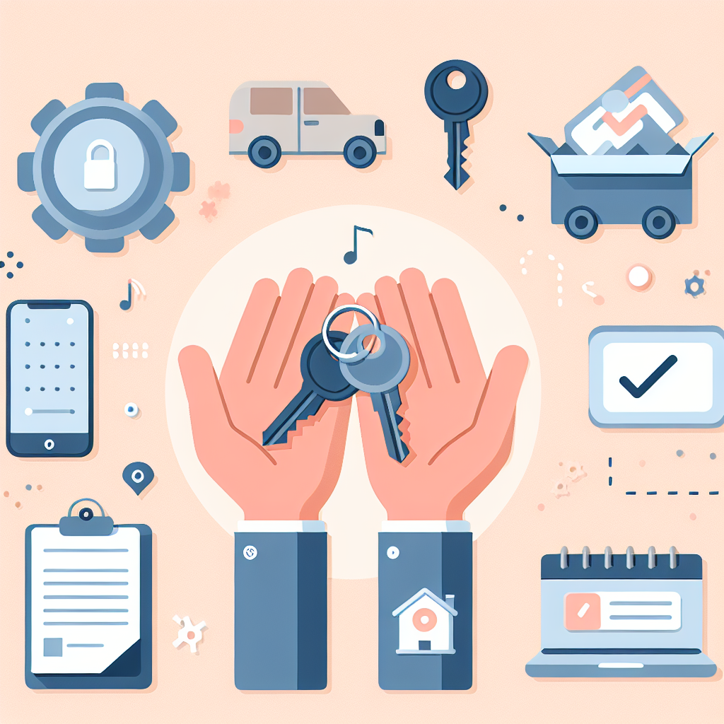 Eine Person übergibt einer anderen einen Schlüsselbund vor einer Haustür.